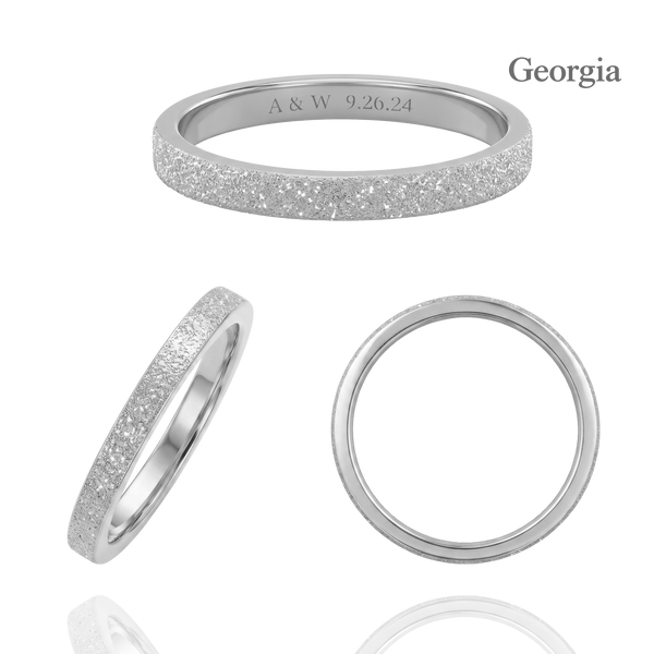 14K White Gold Flat Wedding Bands with Optional Engraving  (2.0 mm)