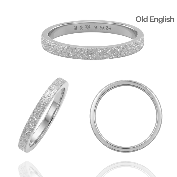 Sterling Silver Flat Wedding Bands with Optional Engraving  (2.0 mm)
