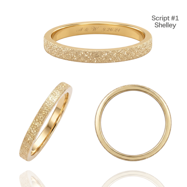 14K Yellow Gold Flat Wedding Bands with Optional Engraving  (2.0 mm)