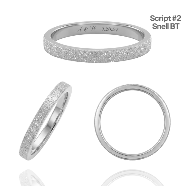 Sterling Silver Flat Wedding Bands with Optional Engraving  (2.0 mm)