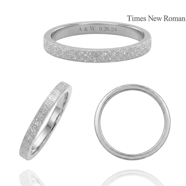 Sterling Silver Flat Wedding Bands with Optional Engraving  (2.0 mm)