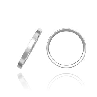 14K White Gold Flat Wedding Bands (2.0 mm - 6.0 mm)