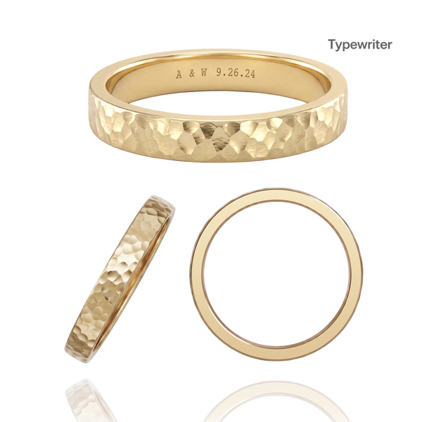 14K Yellow Gold Flat Wedding Bands with Optional Engraving  (3.0 mm)