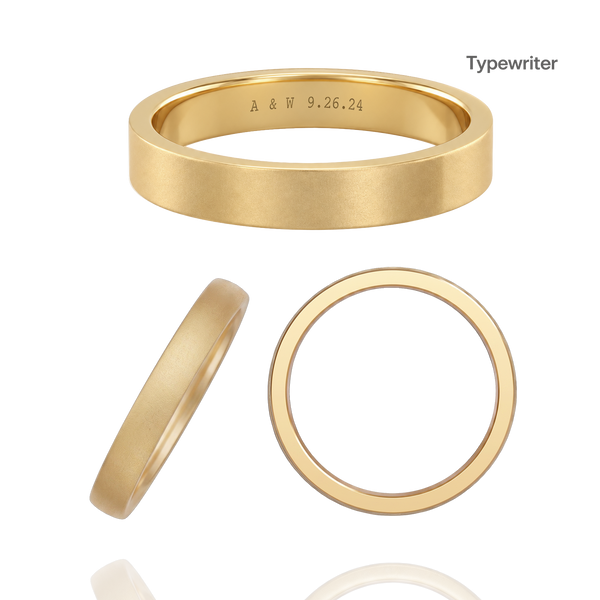 14K Yellow Gold Flat Wedding Bands with Optional Engraving  (3.0 mm)