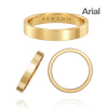 14K Yellow Gold Flat Wedding Bands with Optional Engraving  (3.0 mm)