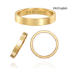 14K Yellow Gold Flat Wedding Bands with Optional Engraving  (3.0 mm)