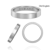 14K White Gold Flat Wedding Bands with Optional Engraving  (3.0 mm)