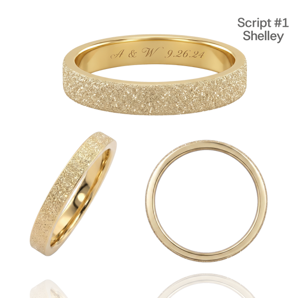 14K Yellow Gold Flat Wedding Bands with Optional Engraving  (3.0 mm)