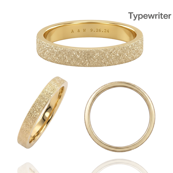 14K Yellow Gold Flat Wedding Bands with Optional Engraving  (3.0 mm)