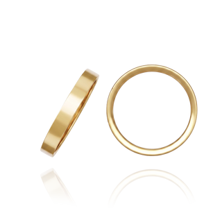 14K Yellow Gold Flat Wedding Bands (2.0 mm - 6.0 mm)