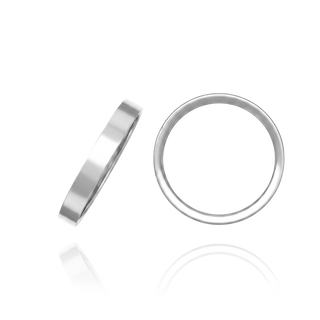 14K White Gold Flat Wedding Bands (2.0 mm - 6.0 mm)