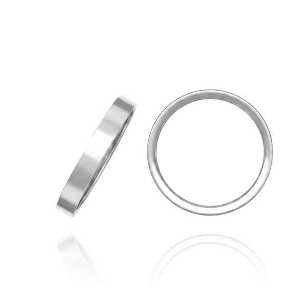 Sterling Silver Flat Wedding Bands (2.0 mm - 8.0 mm)