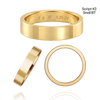 14K Yellow Gold Flat Wedding Bands with Optional Engraving  (4.0 mm)