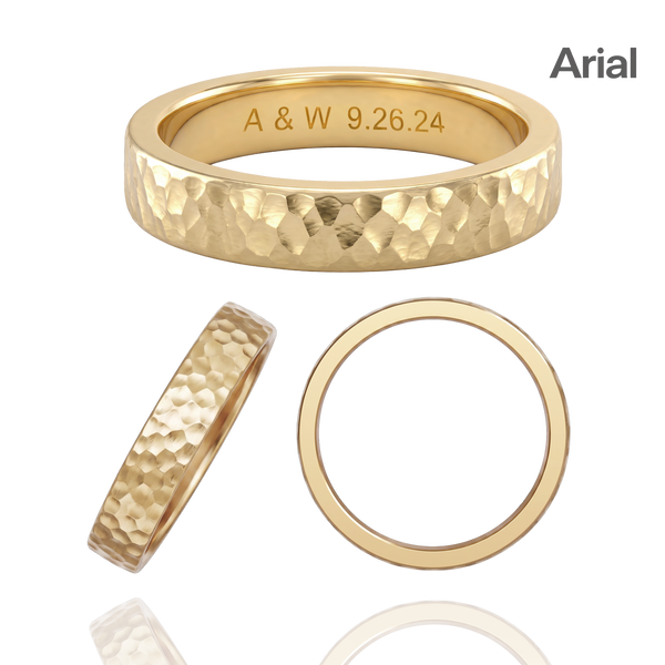 14K Yellow Gold Flat Wedding Bands with Optional Engraving  (4.0 mm)