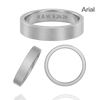 14K White Gold Flat Wedding Bands with Optional Engraving  (4.0 mm)