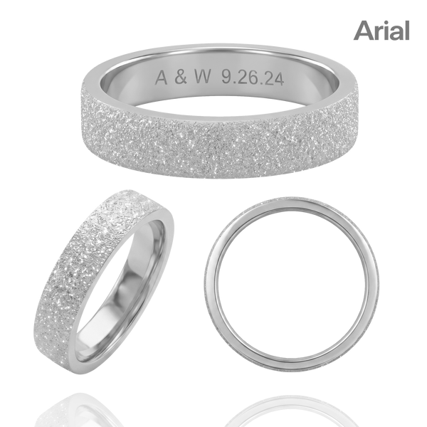 Sterling Silver Flat Wedding Bands with Optional Engraving  (4.0 mm)