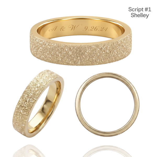 14K Yellow Gold Flat Wedding Bands with Optional Engraving  (4.0 mm)