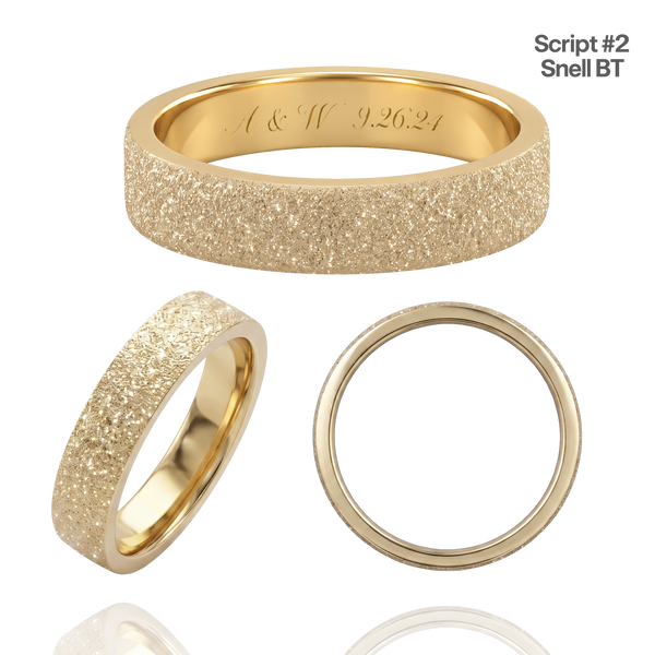 14K Yellow Gold Flat Wedding Bands with Optional Engraving  (4.0 mm)
