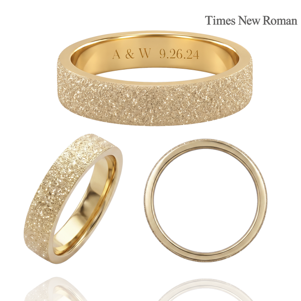 14K Yellow Gold Flat Wedding Bands with Optional Engraving  (4.0 mm)