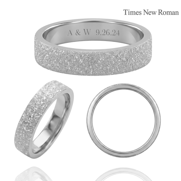 14K White Gold Flat Wedding Bands with Optional Engraving  (4.0 mm)