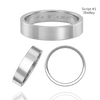 Sterling Silver Flat Wedding Bands with Optional Engraving  (5.0 mm)