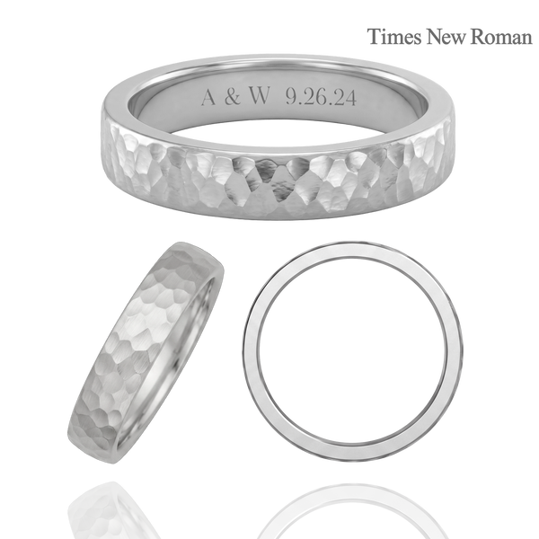 Sterling Silver Flat Wedding Bands with Optional Engraving  (5.0 mm)