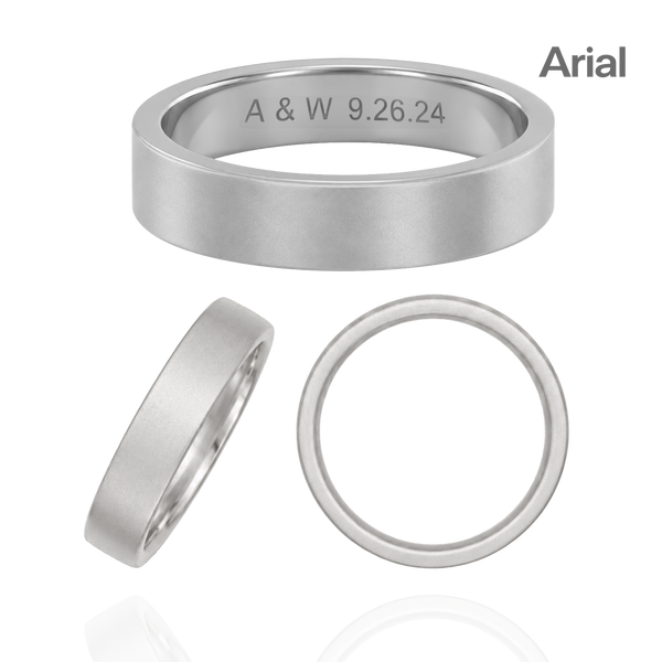 Sterling Silver Flat Wedding Bands with Optional Engraving  (5.0 mm)