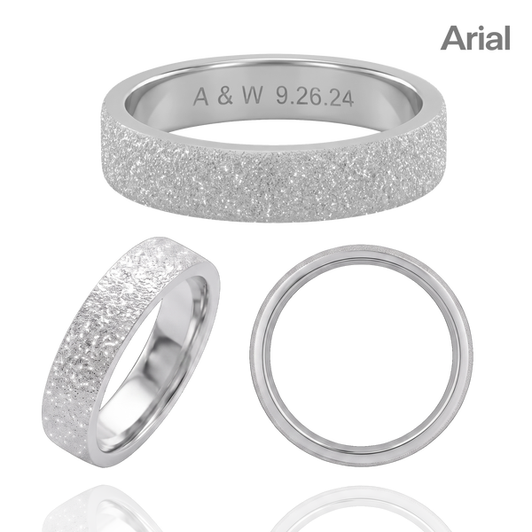 Sterling Silver Flat Wedding Bands with Optional Engraving  (5.0 mm)