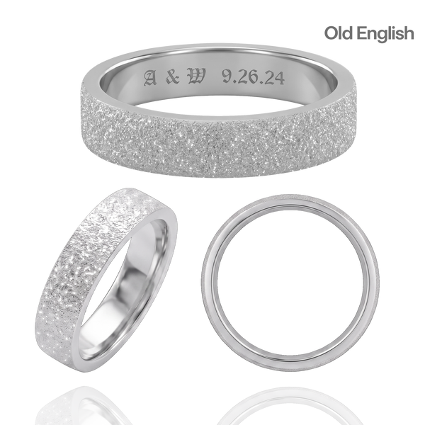 Sterling Silver Flat Wedding Bands with Optional Engraving  (5.0 mm)