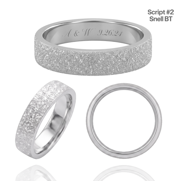 Sterling Silver Flat Wedding Bands with Optional Engraving  (5.0 mm)