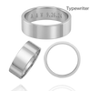 14K White Gold Flat Wedding Bands with Optional Engraving  (6.0 mm)