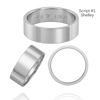 Sterling Silver Flat Wedding Bands with Optional Engraving  (6.0 mm)