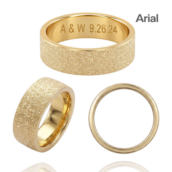 14K Yellow Gold Flat Wedding Bands with Optional Engraving  (6.0 mm)