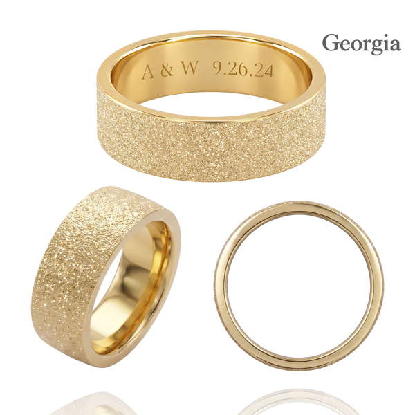 14K Yellow Gold Flat Wedding Bands with Optional Engraving  (6.0 mm)