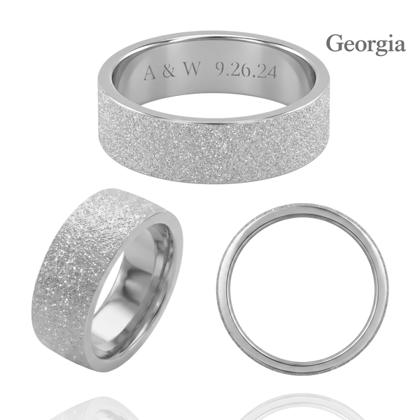 14K White Gold Flat Wedding Bands with Optional Engraving  (6.0 mm)
