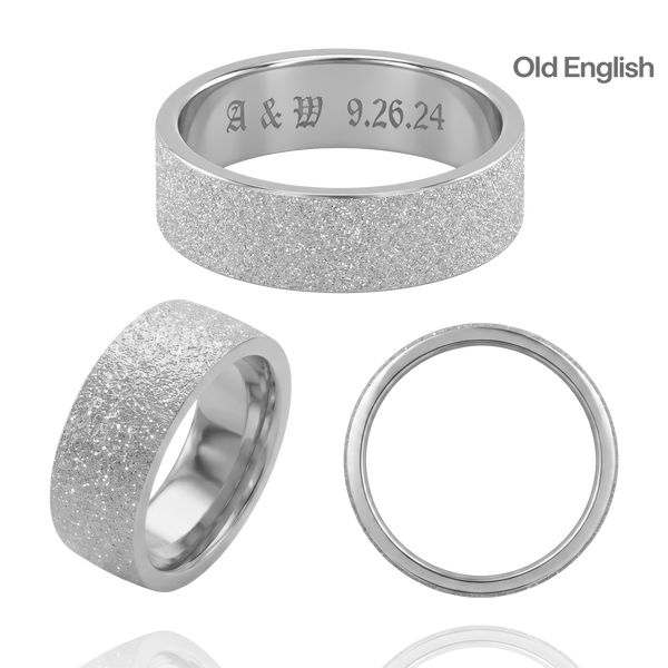 14K White Gold Flat Wedding Bands with Optional Engraving  (6.0 mm)