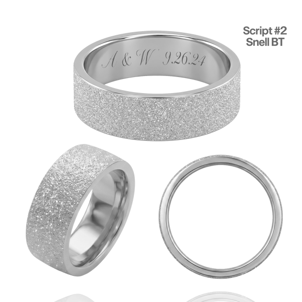 14K White Gold Flat Wedding Bands with Optional Engraving  (6.0 mm)