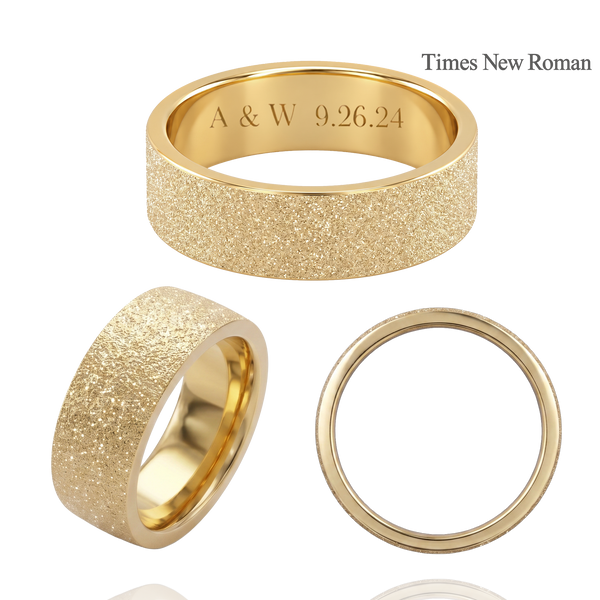 14K Yellow Gold Flat Wedding Bands with Optional Engraving  (6.0 mm)