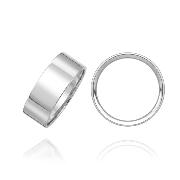 Sterling Silver Flat Wedding Bands (2.0 mm - 8.0 mm)