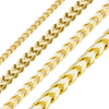 Bulk / Spooled Franco Foxtail Chain in 14K Yellow Gold (1.25 mm - 3.60 mm)