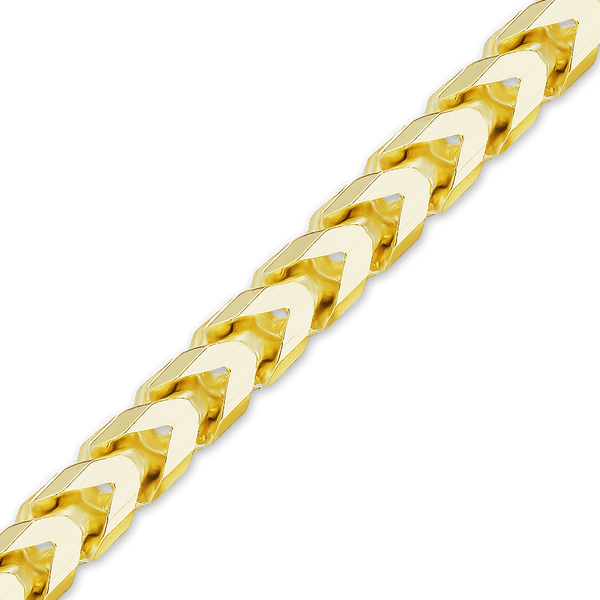 Bulk / Spooled Franco Foxtail Chain in 14K Yellow Gold (1.25 mm - 3.20 mm)