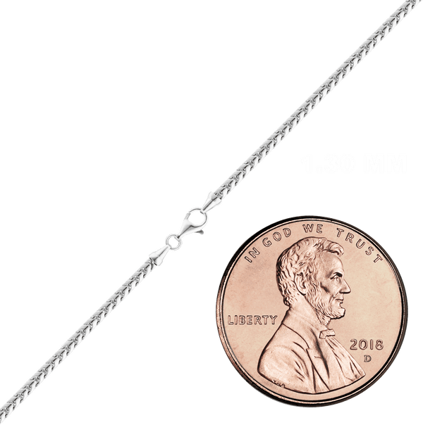 Finished Franco Necklace in Sterling Silver (1.30 mm - 4.50 mm)
