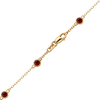 Finished Diamond by the Yard Cable Chain Anklet in 14K Yellow Gold with Garnet Stones
