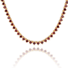 Tennis Necklace with Garnet Stones (January Birthstones) in 14K Gold (1.75 mm - 4.0 mm)
