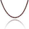 Tennis Necklace with Garnet Stones (January Birthstones) in 14K Gold (1.75 mm - 4.0 mm)