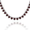 Tennis Necklace with Garnet Stones (January Birthstones) in 14K Gold (1.75 mm - 4.0 mm)