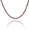 Tennis Necklace with Garnet Stones (January Birthstones) in 14K Gold (1.75 mm - 4.0 mm)
