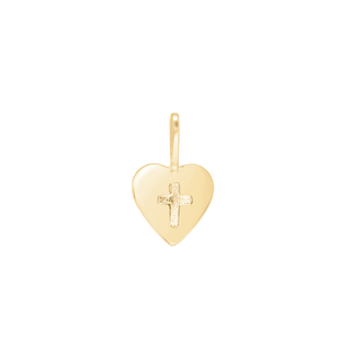 14K Gold Small Heart Pendant (12 x 7 mm)