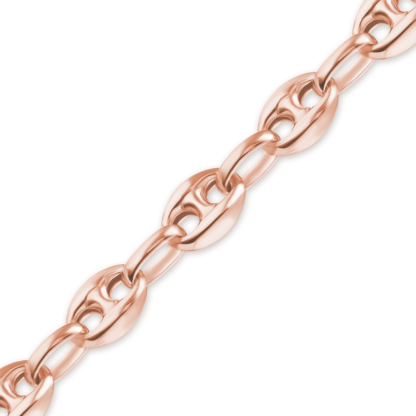 Bulk / Spooled Classic Puffed Mariner Link Semi-Solid Chain in 14K Pink Gold (3.80 mm)