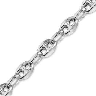 Bulk / Spooled Classic Puffed Mariner Link Semi-Solid Chain in 14K White Gold (3.80 mm)